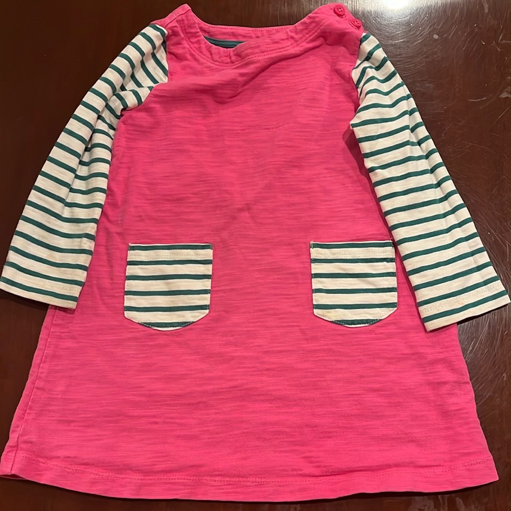 Mini Boden pink and green dress size 2-3Y